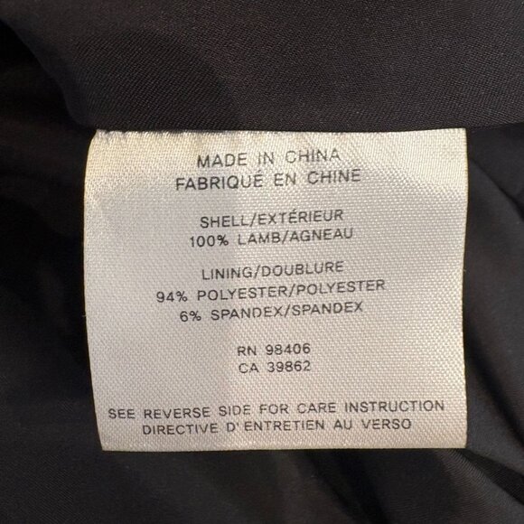 Theory 100% Lambs Leather Pleated Mini Skirt Women's Size 2 in Black - Picture 5 of 7